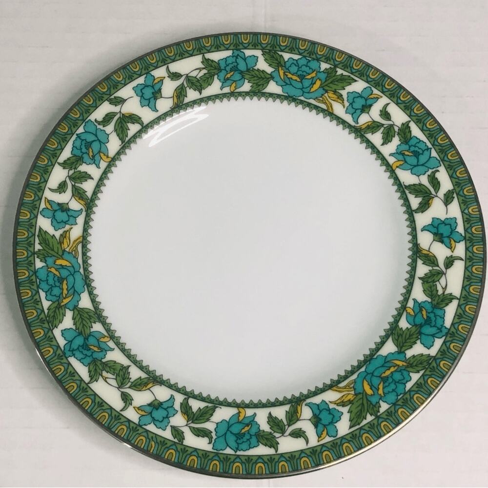 vintage noritake tapestry 2405 bread and butter plates replacements green blue r